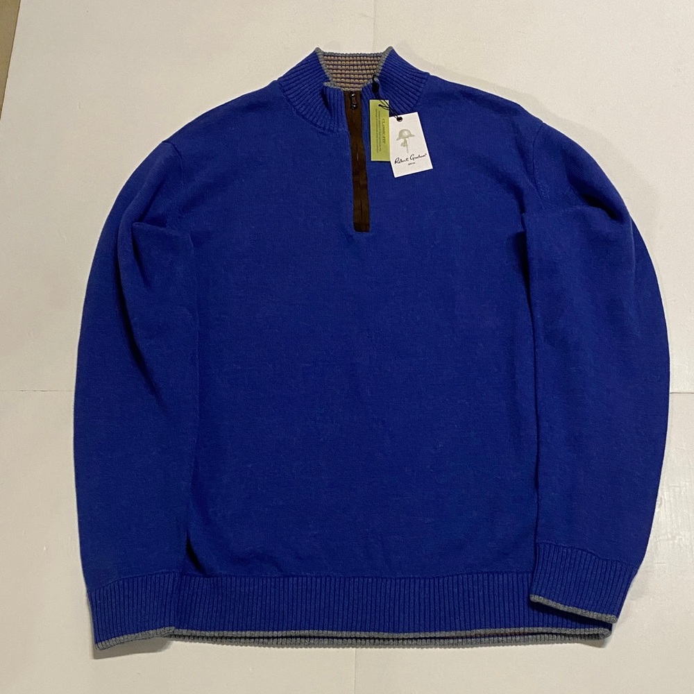 NWT Robert Graham Men's 1/4 zip Sweater size 3XL